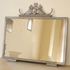 1936 Pewter Mirror by Nils Fougstedt, Herman Bergman Konstgjuteri AB, Sweden