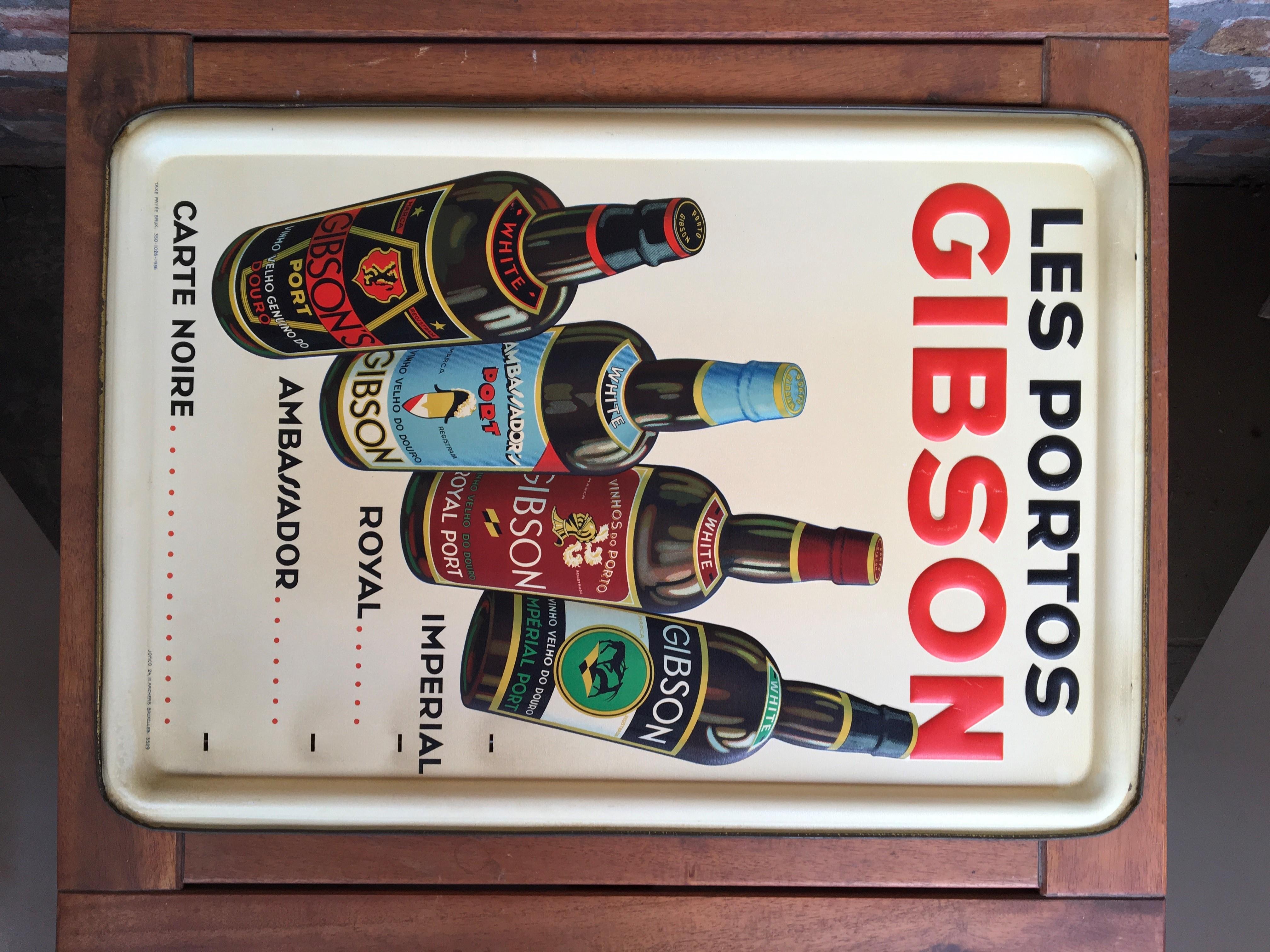 1936 Port Sign, Les Portos Gibson, an Appetizer Drink For Sale 2