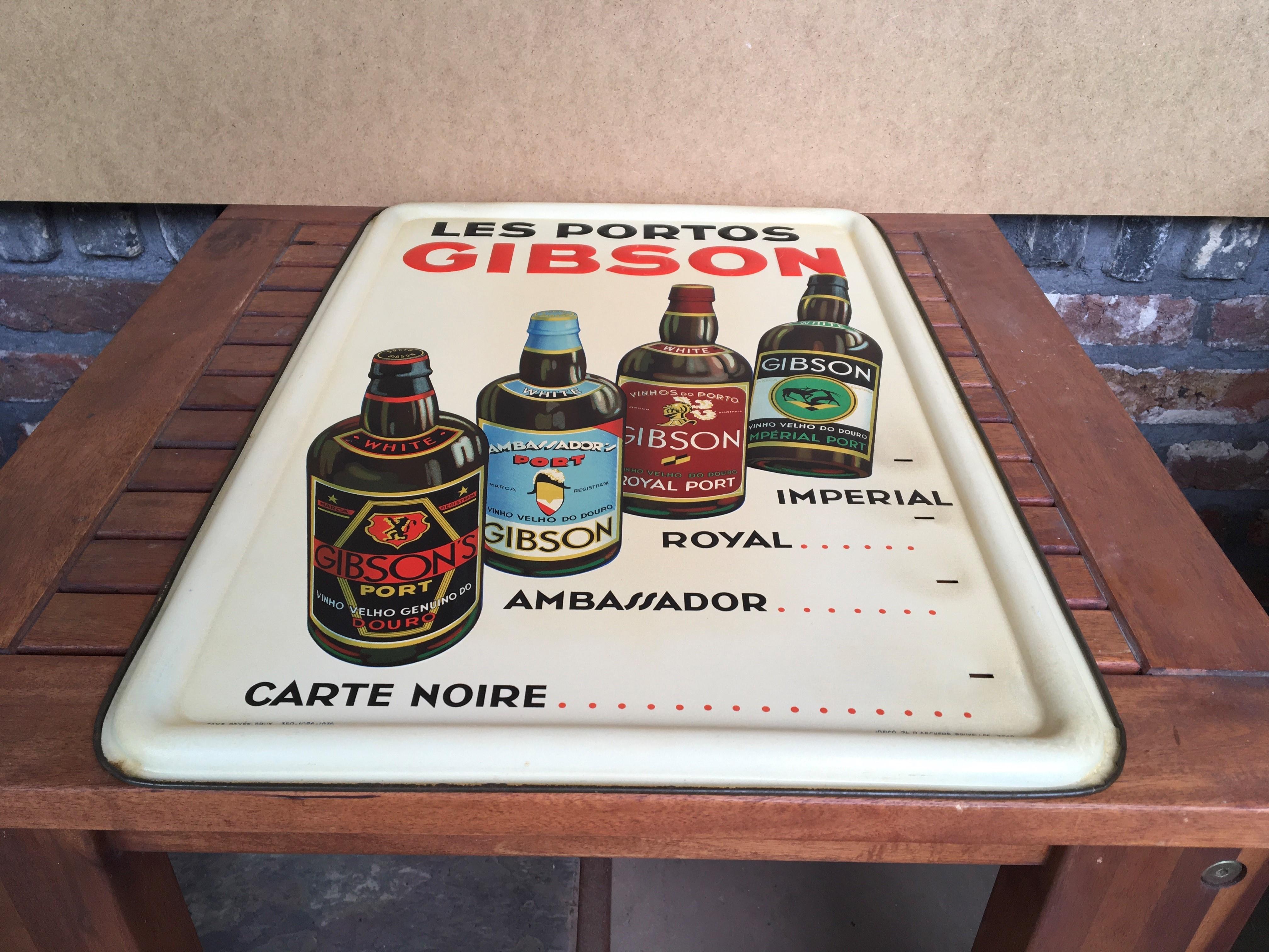 1936 Port Sign, Les Portos Gibson, an Appetizer Drink For Sale 6