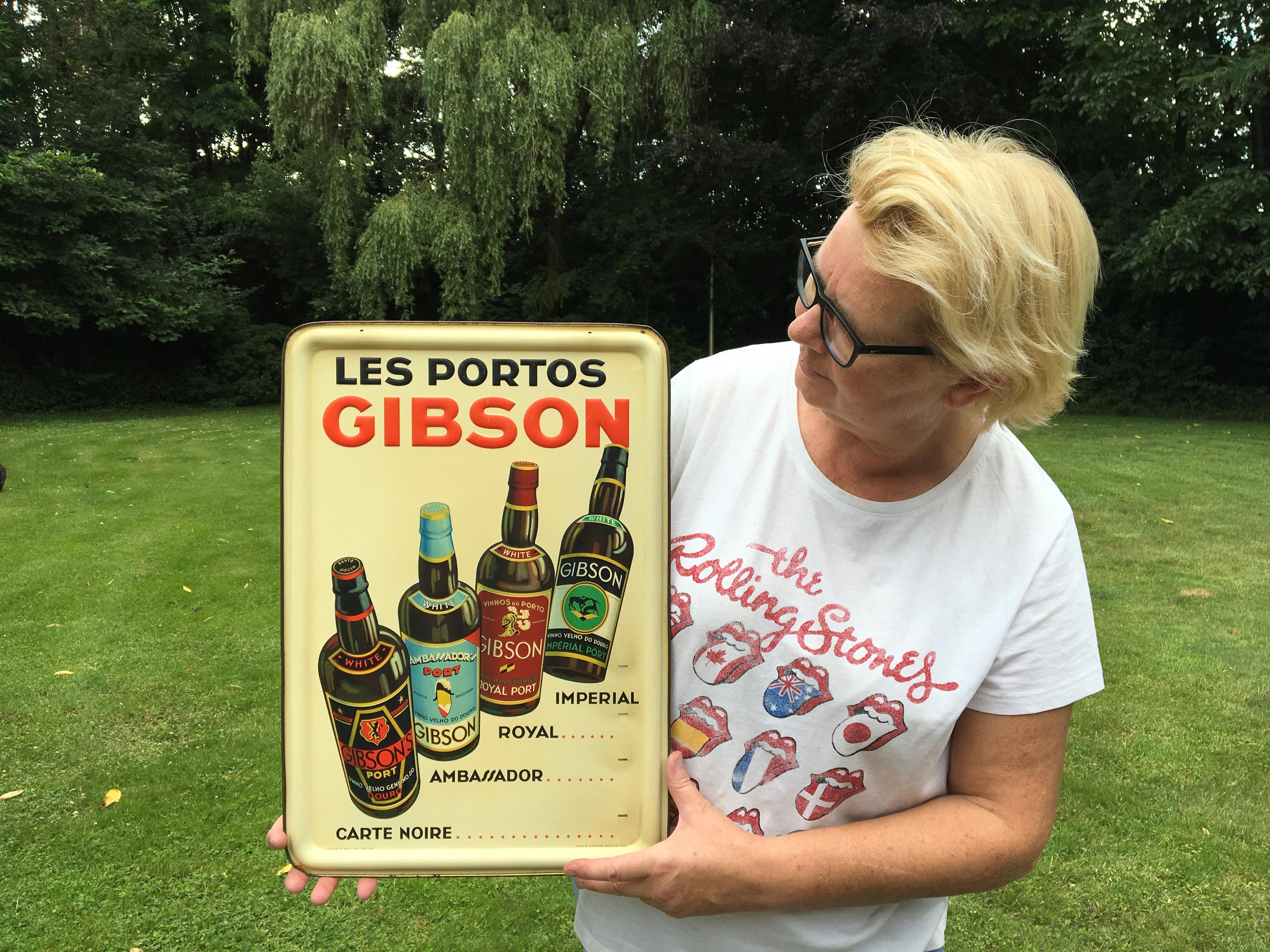 1936 Port Sign, Les Portos Gibson, an Appetizer Drink For Sale 9
