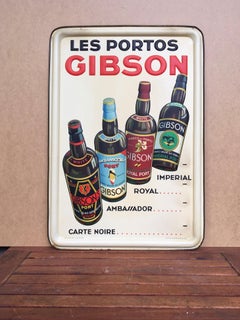 1936 Port Sign, Les Portos Gibson, an Appetizer Drink