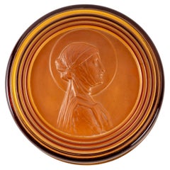 1936 René Lalique, Boîte Clos Sainte Odile Verre ambré