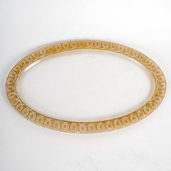 1936 Rene Lalique, Tray Galon Clear Glass with Sepia Patina