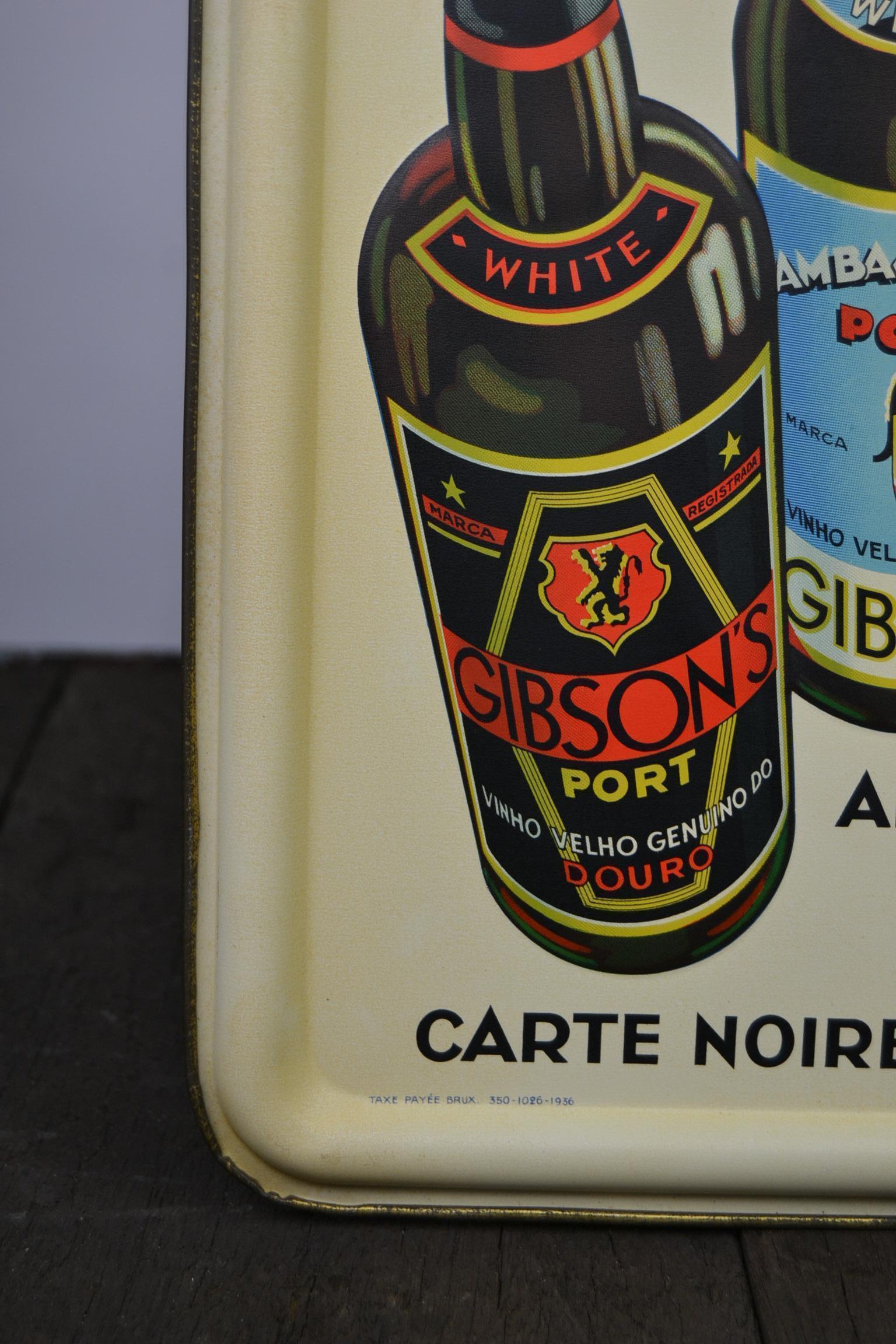 1936 Tin Sign for Les Portos Gibson, Appetizer Drink 6