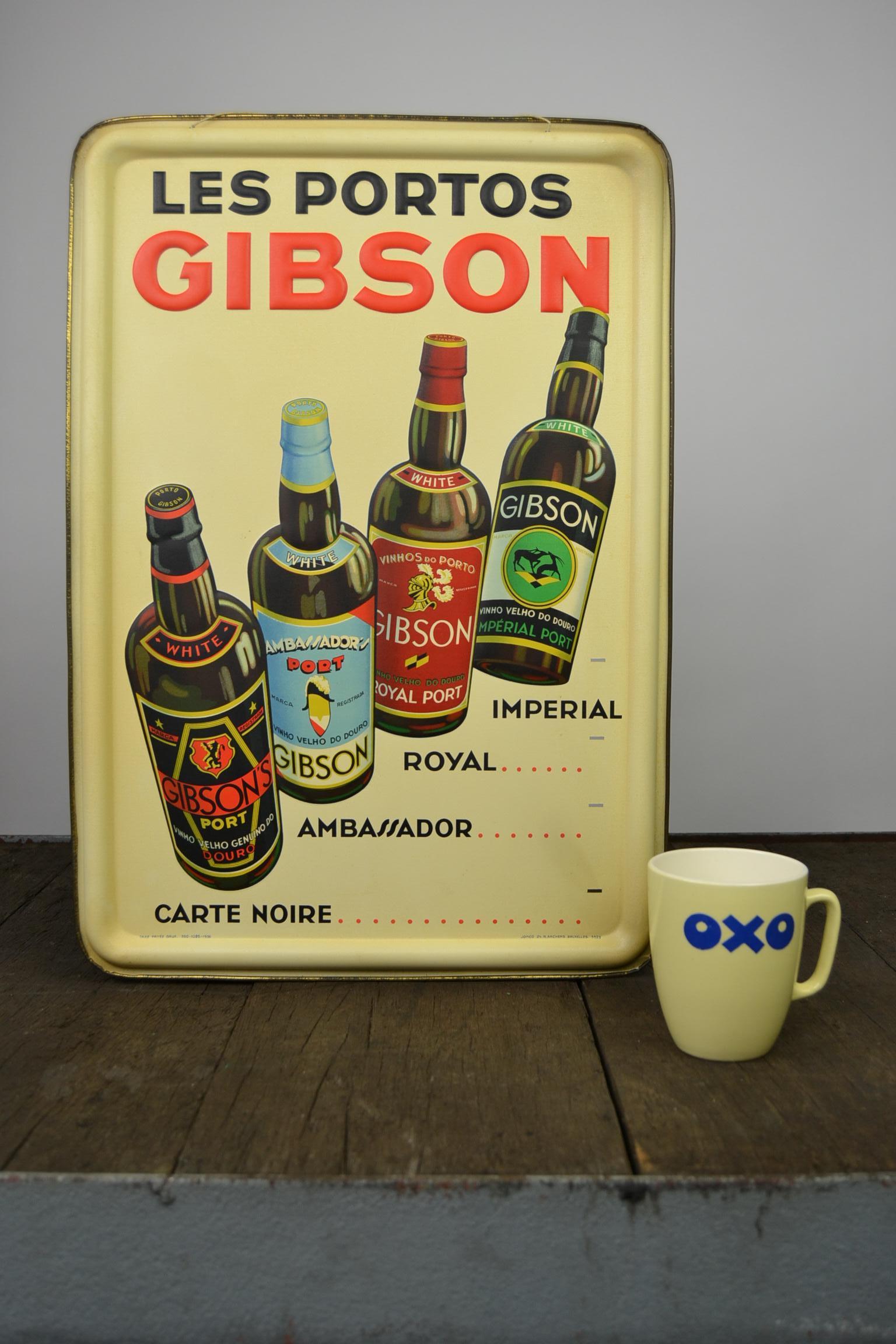 1936 Tin Sign for Les Portos Gibson, Appetizer Drink 11