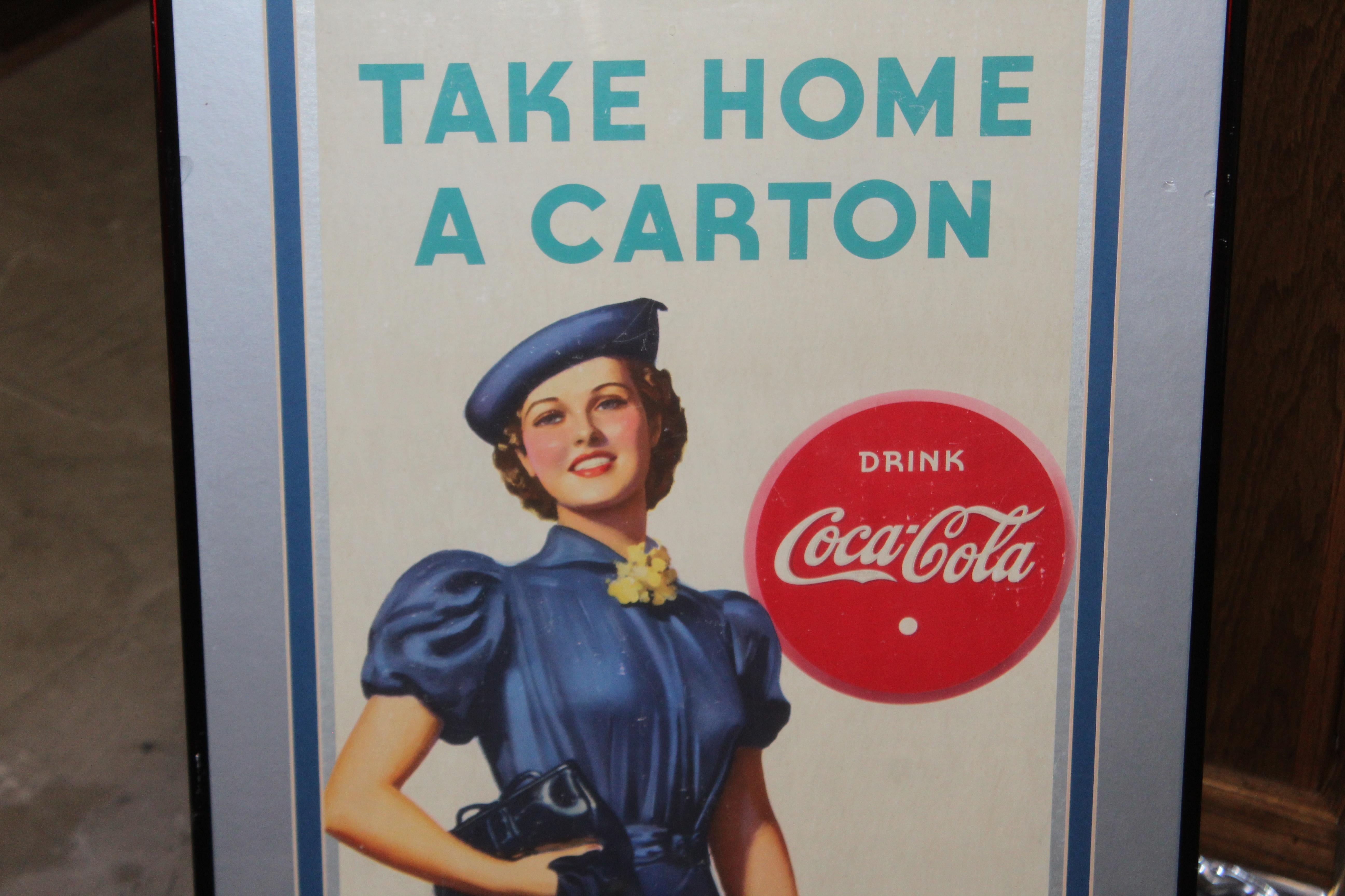 coca cola cardboard sign