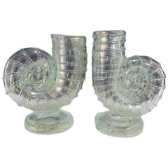 1937 Ercole Barovier for Ferro Toso Barovier Murano Glass "Nautilus" Vessels
