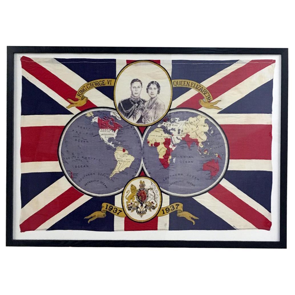 1937 King George VI Coronation Framed Flag