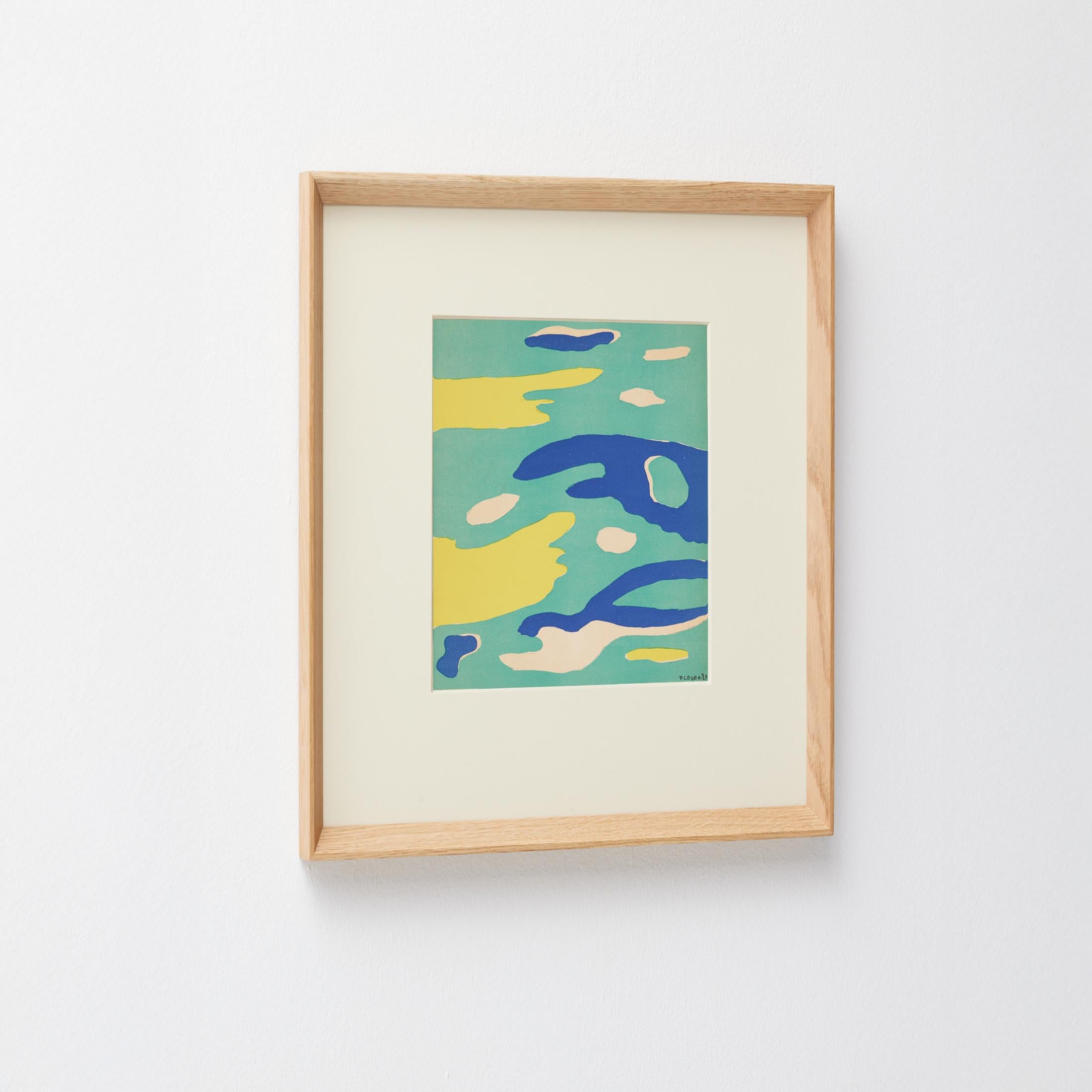 1937 Léger Abstract Landscape — Colour Lithograph from Verve Vol. I, Mourlot Moderno de mediados de siglo en venta