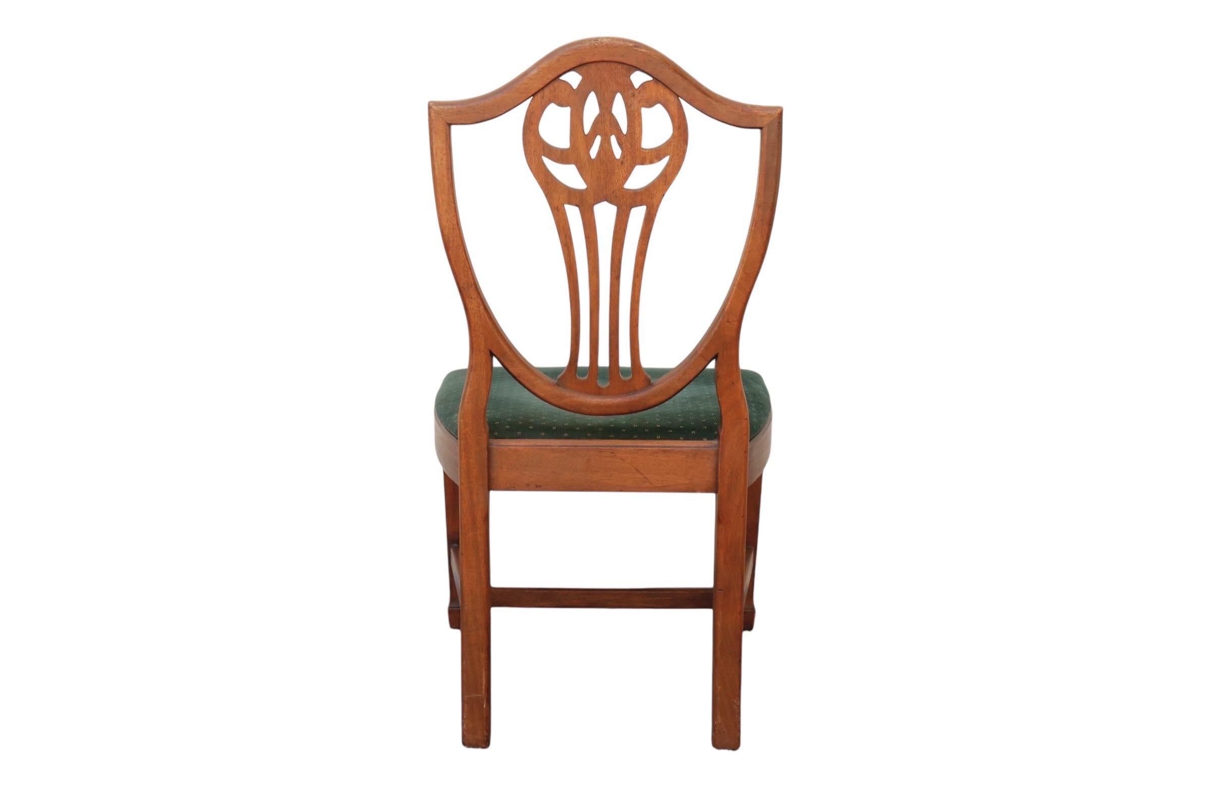 1937 Macys Shield Back Dining Chairs - Set of 6 In Good Condition For Sale In Bradenton, FL