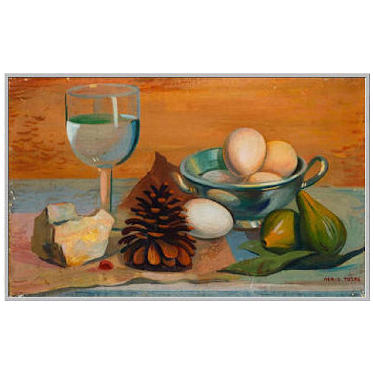 1937 Mario Tozzi "La Pigna" Oil on Canvas Painting