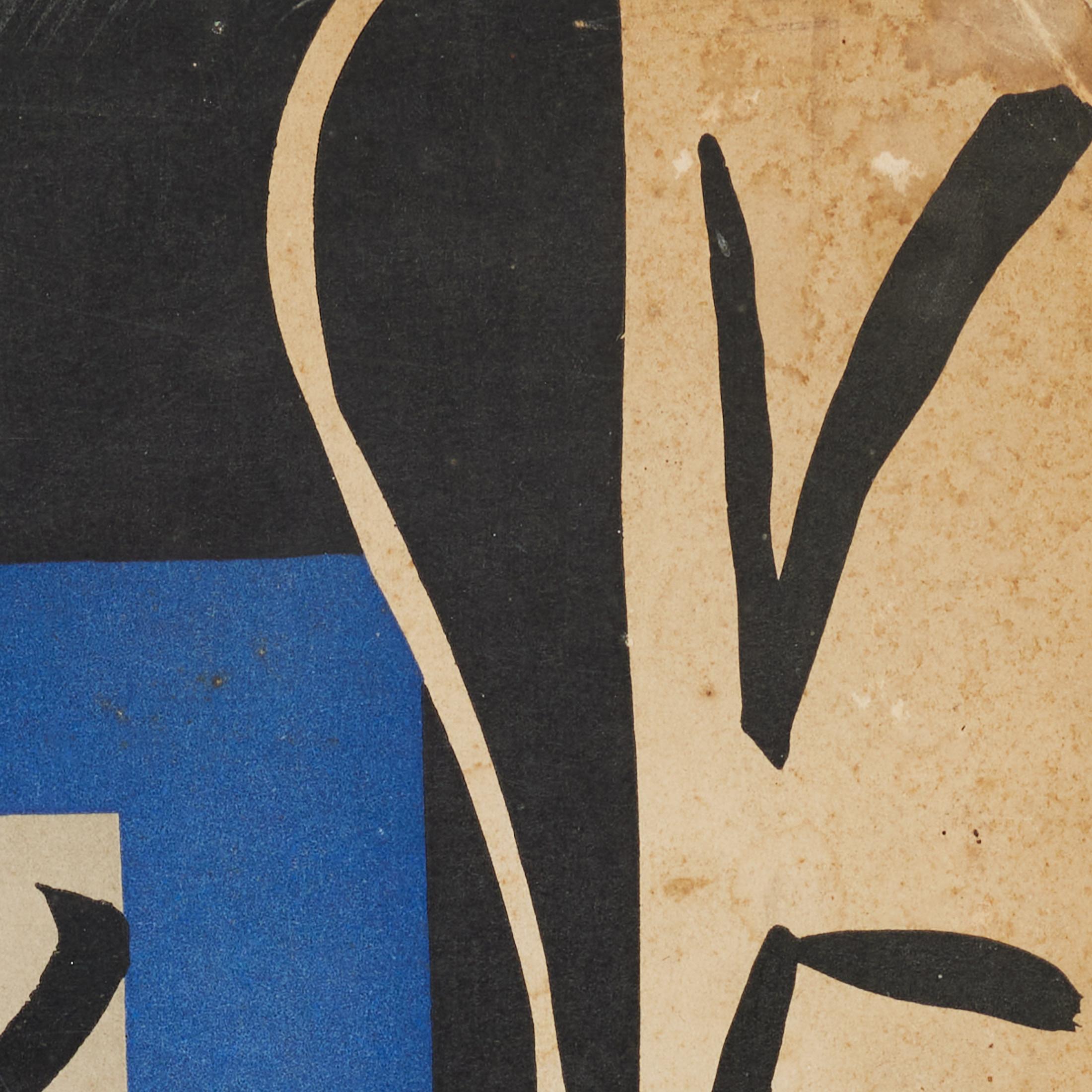 1937 Matisse Collage Cover — Original Verve Lithograph (Mourlot), Framed Example en venta 5