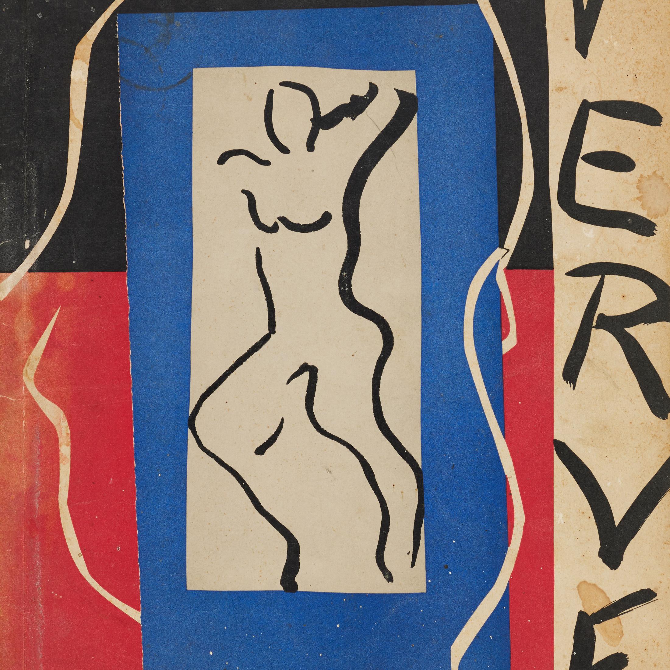 1937 Matisse Collage Cover — Original Verve Lithograph (Mourlot), Framed Example Moderno de mediados de siglo en venta
