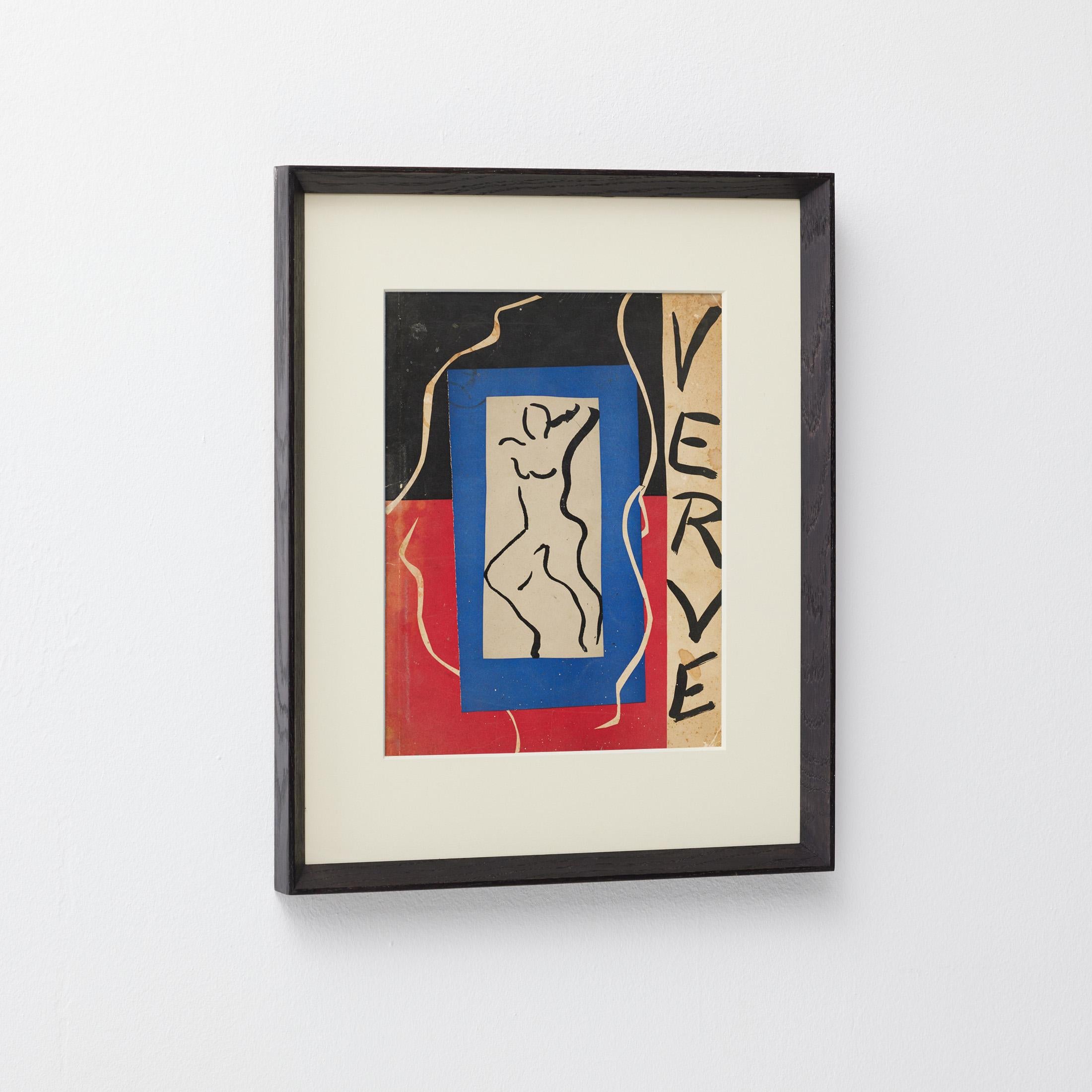 1937 Matisse Collage Cover — Original Verve Lithograph (Mourlot), Framed Example Francés en venta