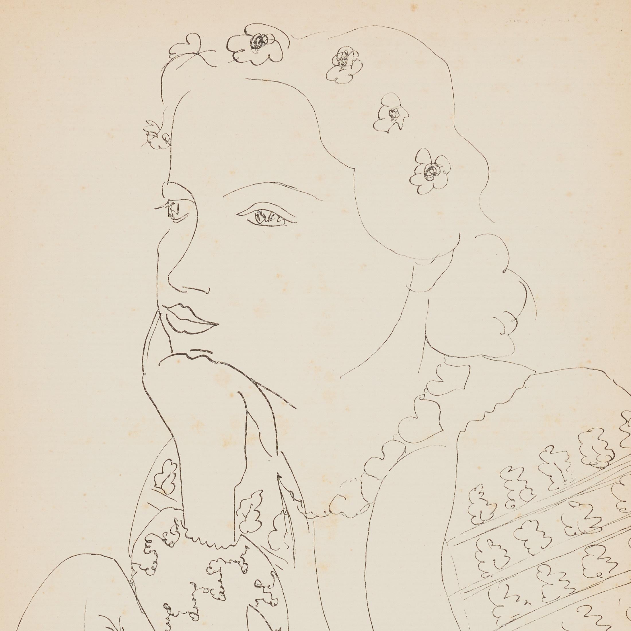 1937 Matisse Fine-Line Portrait Heliogravure from Verve Vol I, Museum-Framed en venta 5