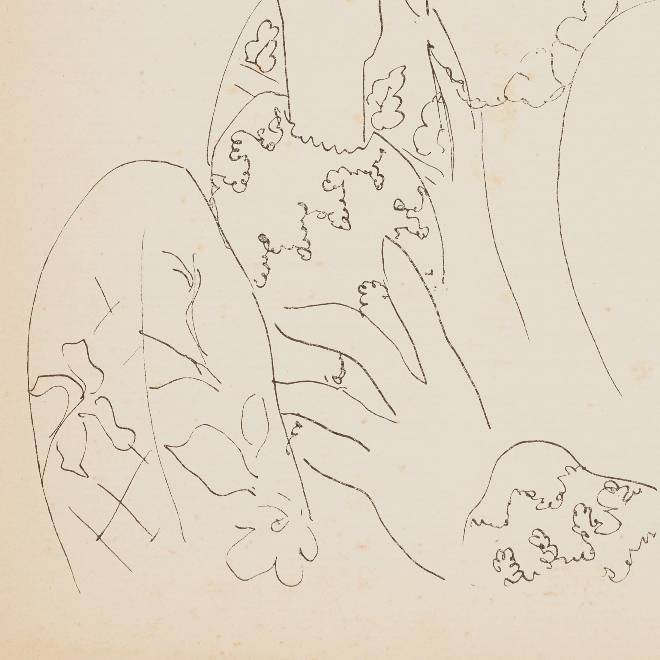1937 Matisse Fine-Line Portrait Heliogravure from Verve Vol I, Museum-Framed Francés en venta