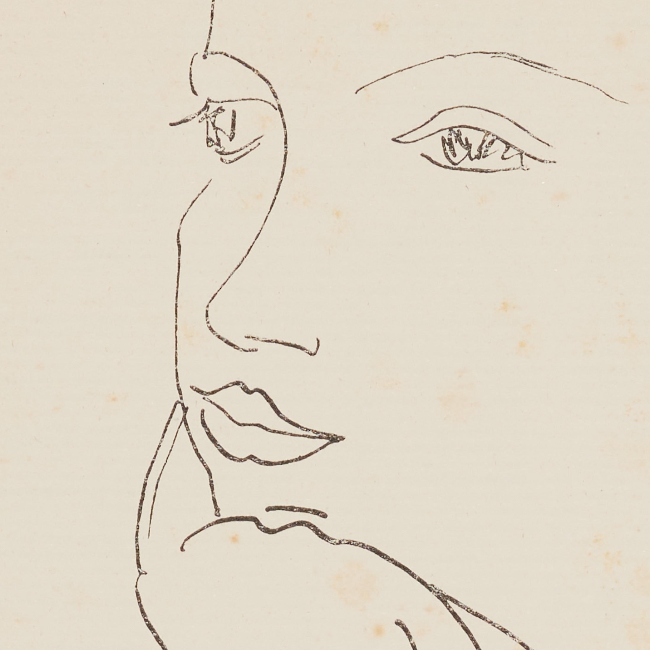 1937 Matisse Fine-Line Portrait Heliogravure from Verve Vol I, Museum-Framed en venta 1