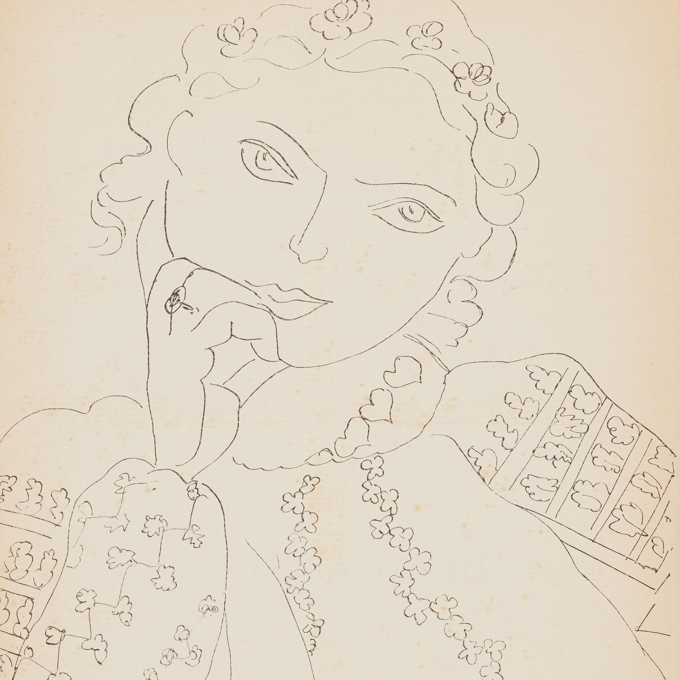 1937 Matisse Fine-Line Portrait II — Heliogravure from Verve, Museum-Framed en venta 6