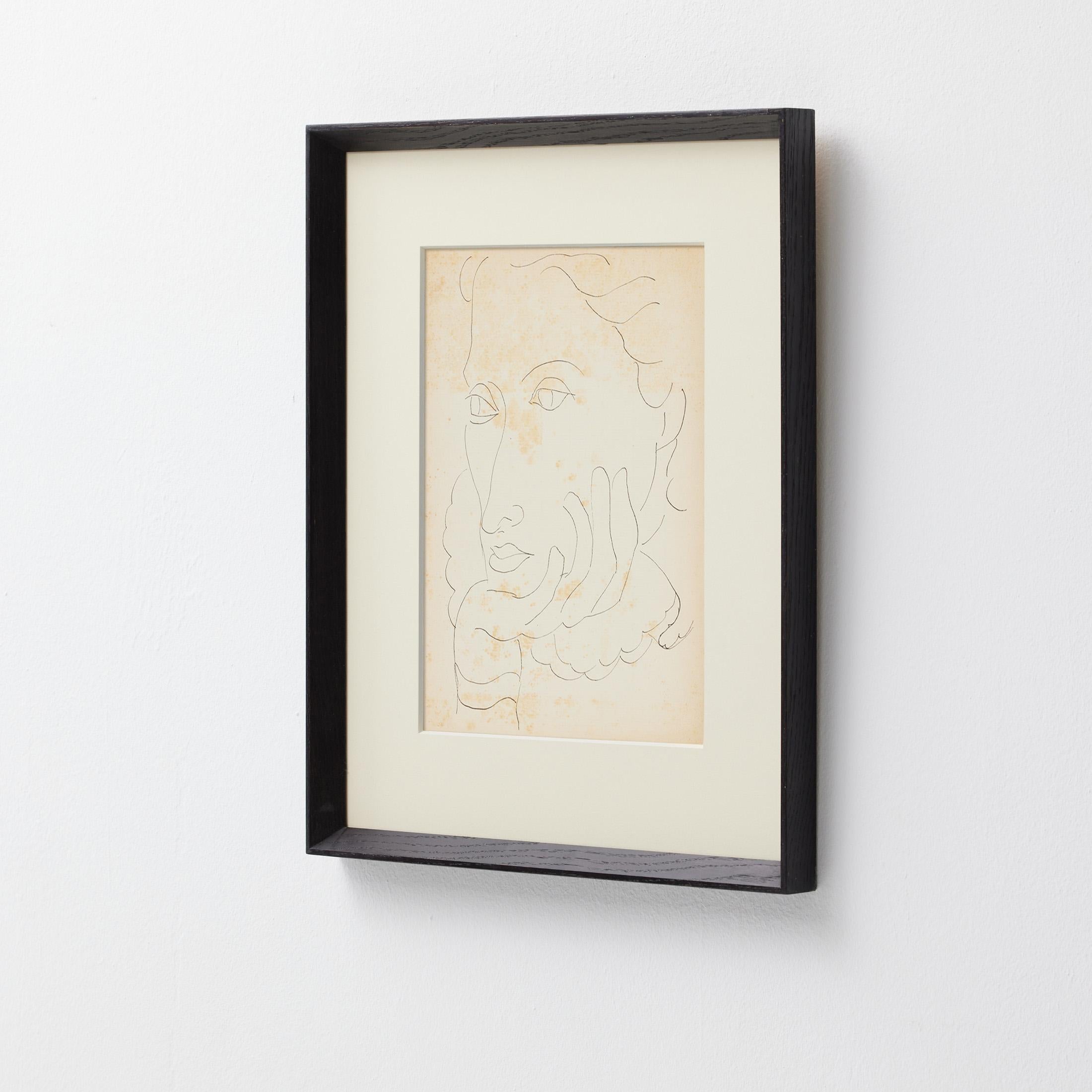 1937 Matisse Fine-Line Portrait III — Heliogravure from Verve, Museum-Framed en venta 4