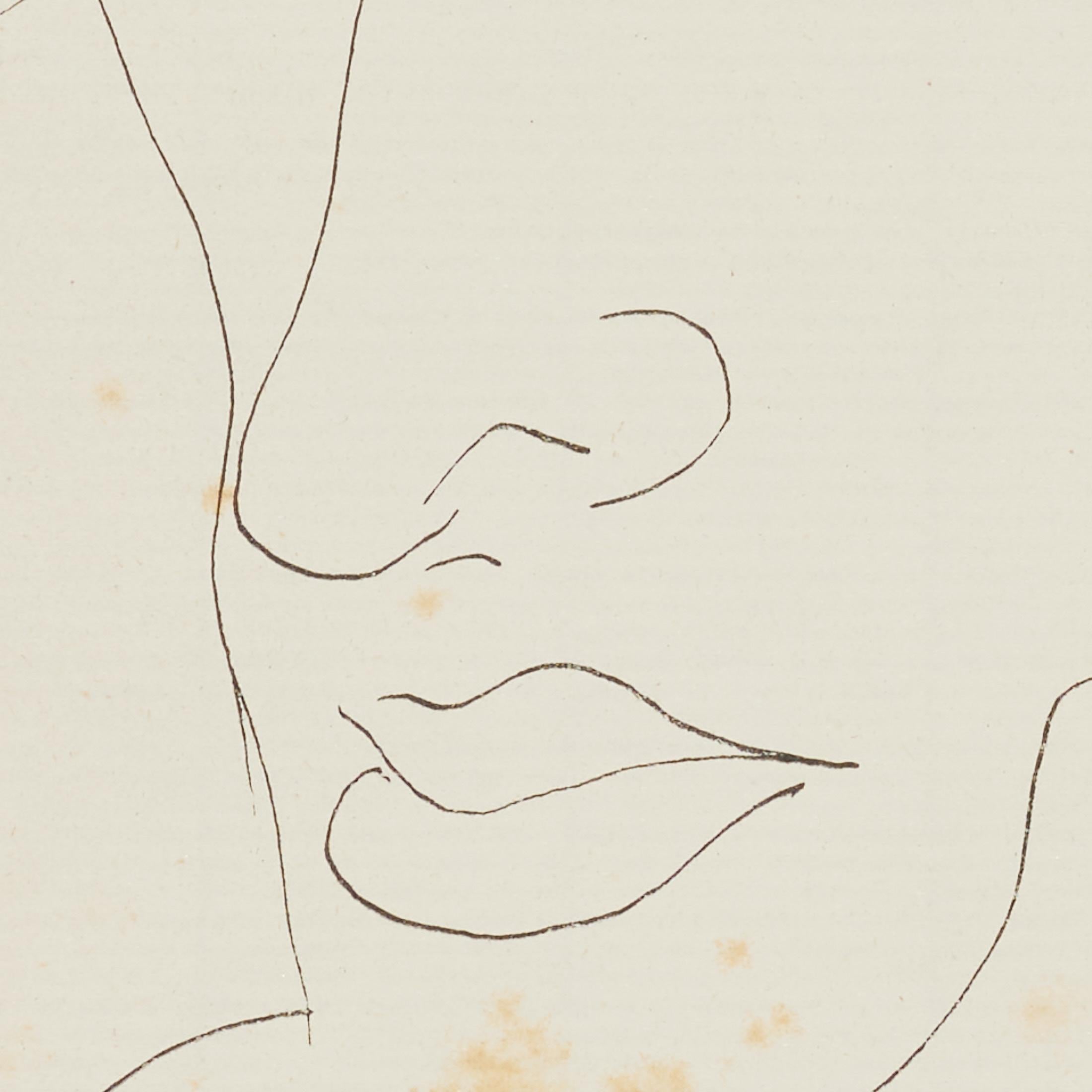 1937 Matisse Fine-Line Portrait III — Heliogravure from Verve, Museum-Framed en venta 5