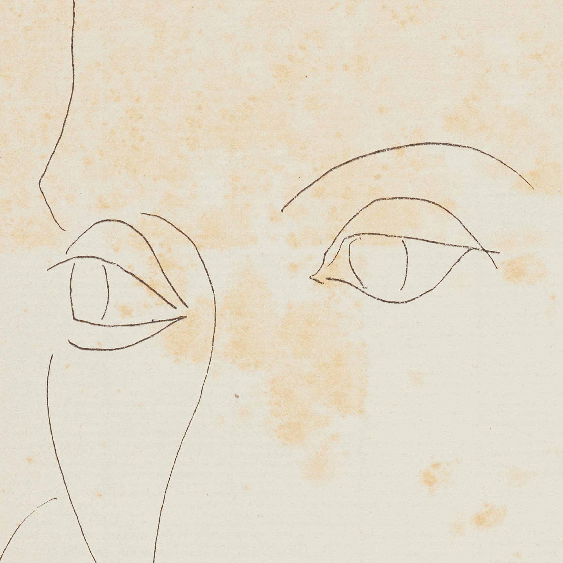 1937 Matisse Fine-Line Portrait III — Heliogravure from Verve, Museum-Framed en venta 6
