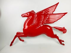 1937 Mobil Oil Porcelain Pegasus Sign Unused