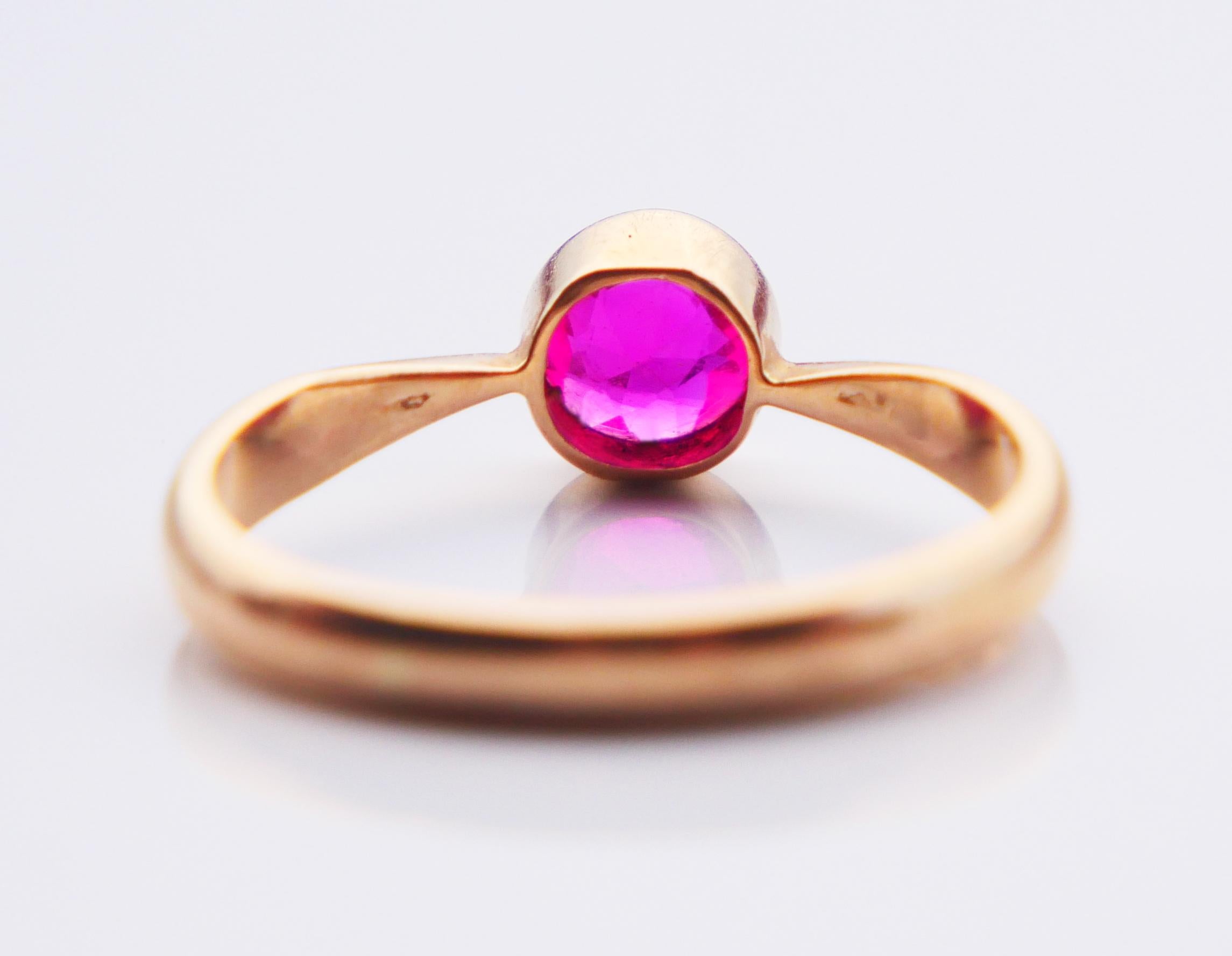 1937 Anillo Nórdico Rubí macizo Oro 18K Ø8US / 2,85 gr en venta 6