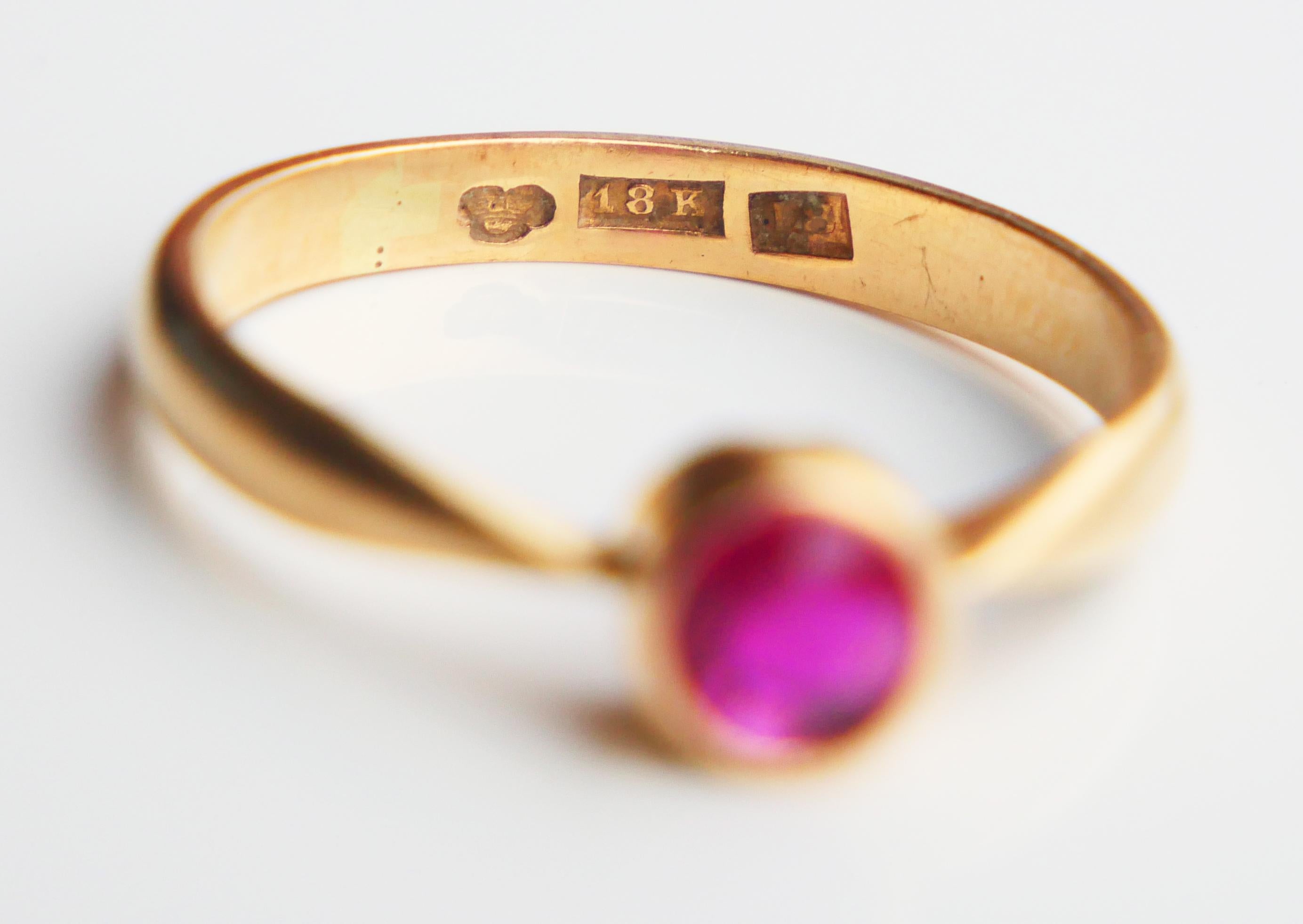 1937 Anillo Nórdico Rubí macizo Oro 18K Ø8US / 2,85 gr en venta 8
