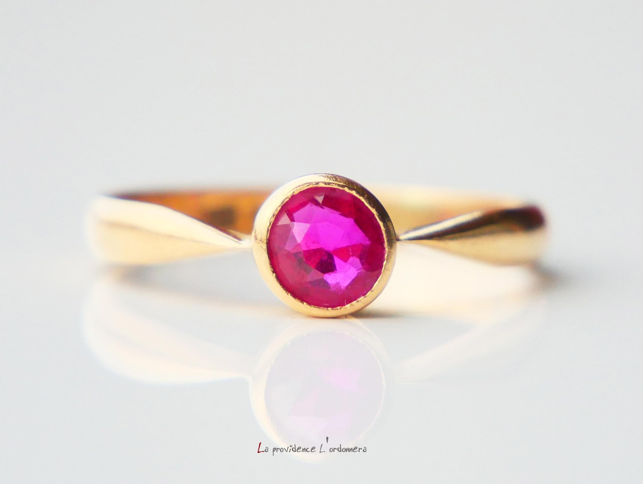 1937 Anillo Nórdico Rubí macizo Oro 18K Ø8US / 2,85 gr en venta 4