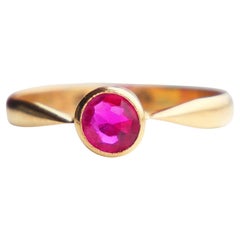 1937 Nordic Ring Ruby solid 18K Gold Ø8US / 2.85 gr