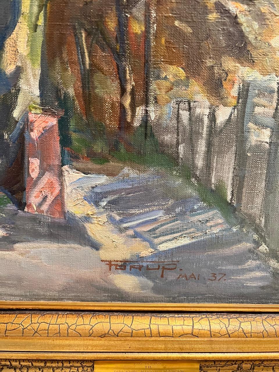 Painted 1937, Oil on Canvas by Carl Forup '1883-1939' For Sale
