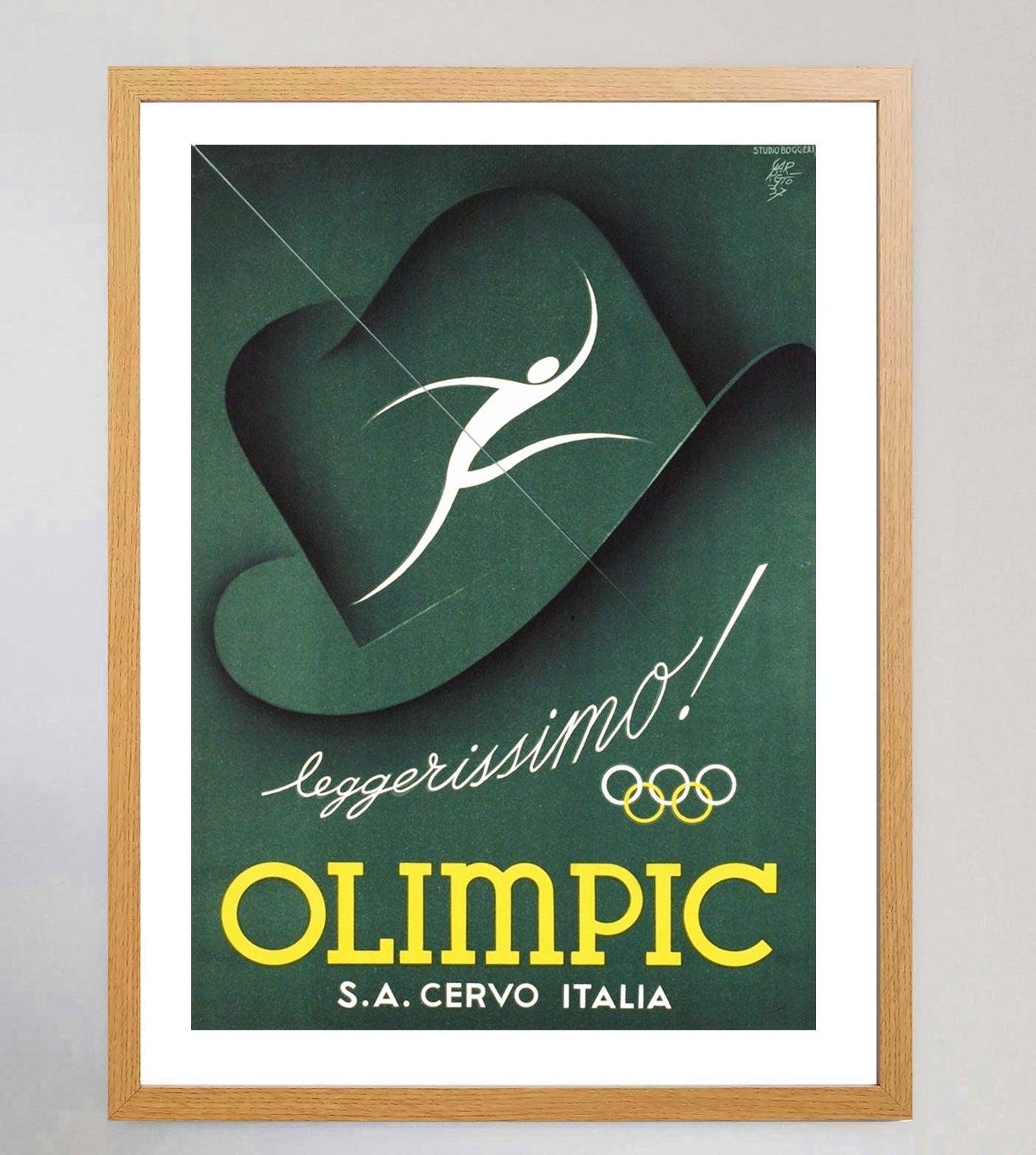 Italian 1937 Olimpic Italia Original Vintage Poster For Sale