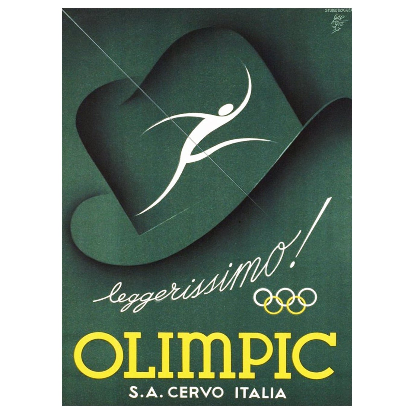 1937 Olimpic Italia Poster originale d'epoca