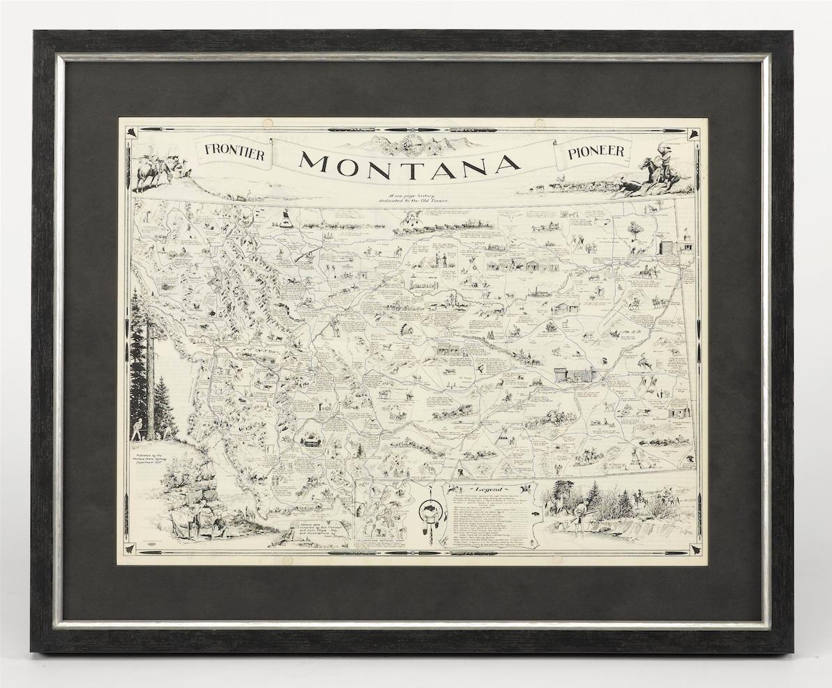 Mid-20th Century 1937 Pictorial Map of Montana by Irvin Shope