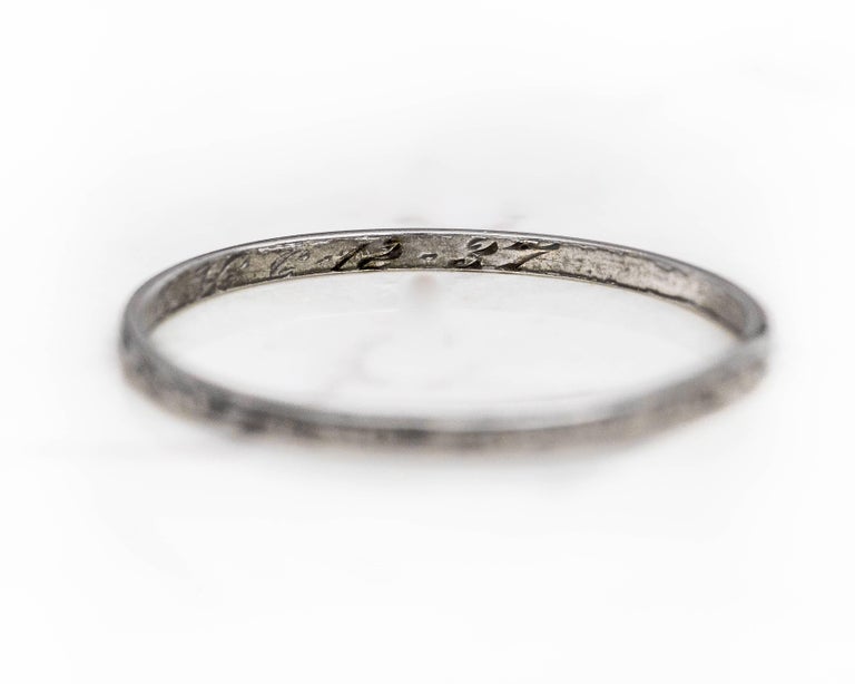1937 Platinum Ultra Thin  Wedding  Band For Sale  at 1stdibs