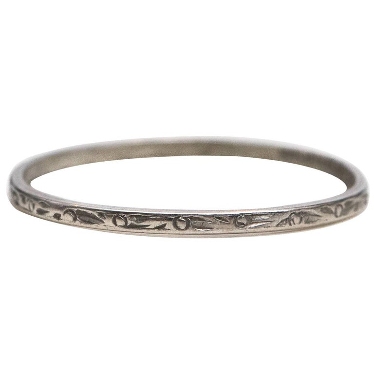 1937 Platinum Ultra Thin  Wedding  Band For Sale  at 1stdibs