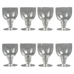 1937 René Lalique - Set di 8 bicchieri da vino Tonnerre in stile Art Déco Modernista