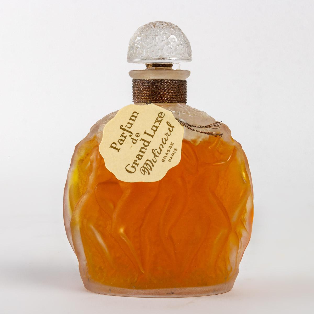 Art Deco 1937 Rene Lalique Calendal Perfume Bottle for Molinard Glass Full Sealed Boxed