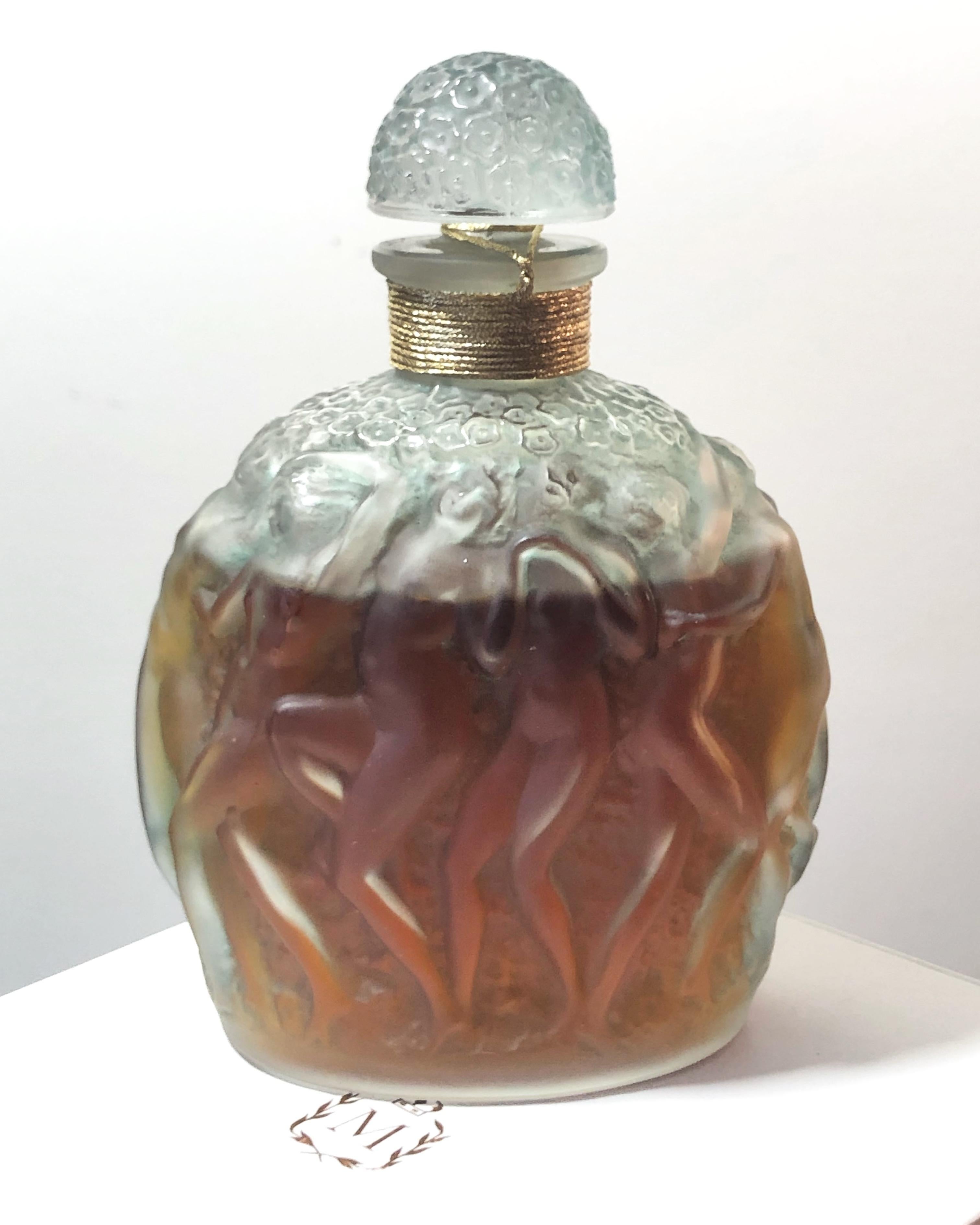 Art Deco 1937 Rene Lalique Calendal Perfume Bottle for Molinard Glass Sealed Boxed
