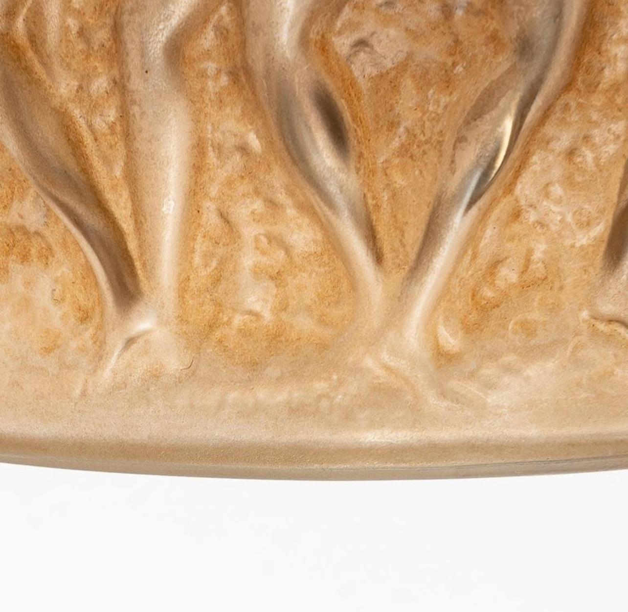Français 1937 Flacon de parfum Rene LaliqueCalendal pour Molinard Verre Patine Sépia