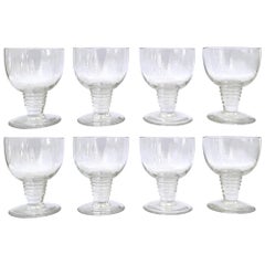 1937 René Lalique Set of 8 Wine Glasses Tonnerre