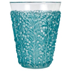 1937 René Lalique - Vase Saint Tropez Glass With Blue Patina