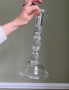 1937 Steuben Crystal Baluster Candlesticks, Teardrop Pattern