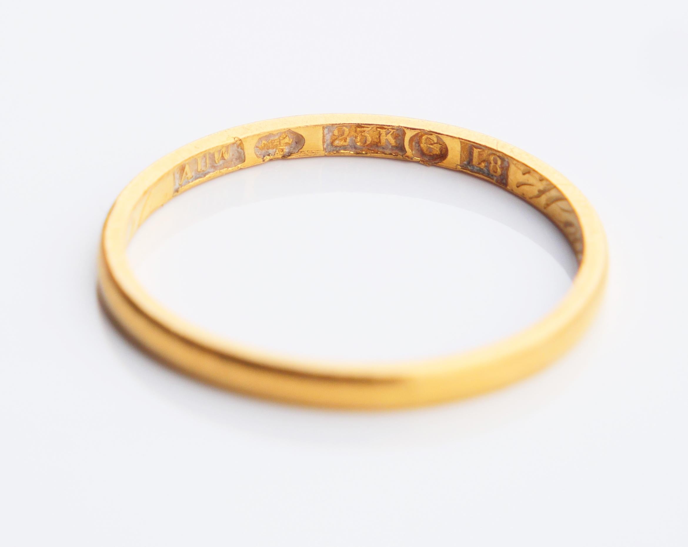 1937 Ehering massiv 23K Gold Ø US7.25 / 1.6 gr für Damen oder Herren