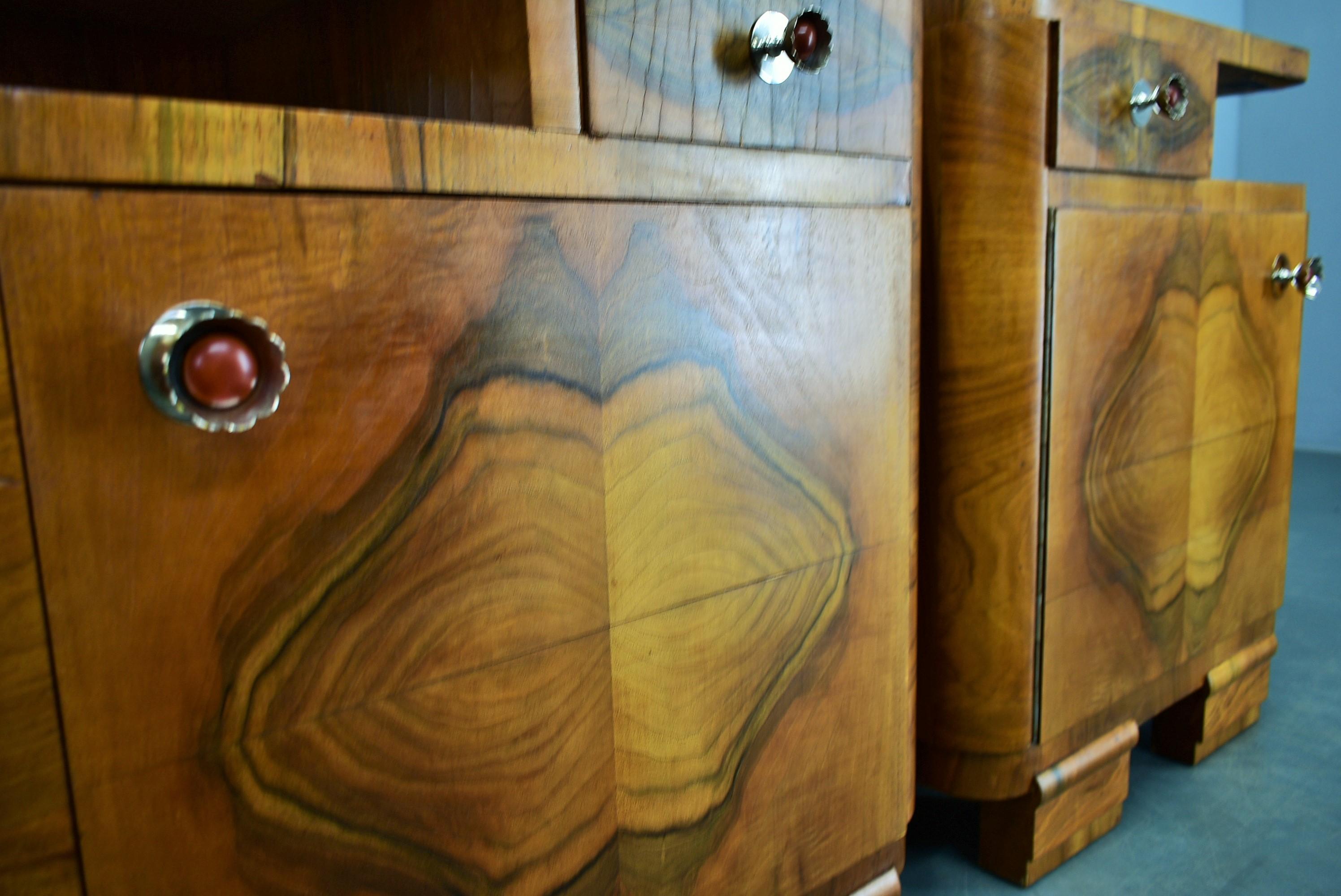 1937s Pair of Art Deco Bedside Tables, Czechoslovakia For Sale 12