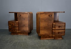 1937s Pair of Art Deco Bedside Tables, Czechoslovakia