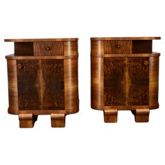 Paire de tables de chevet Art Déco des années 1937, Tchécoslovaquie