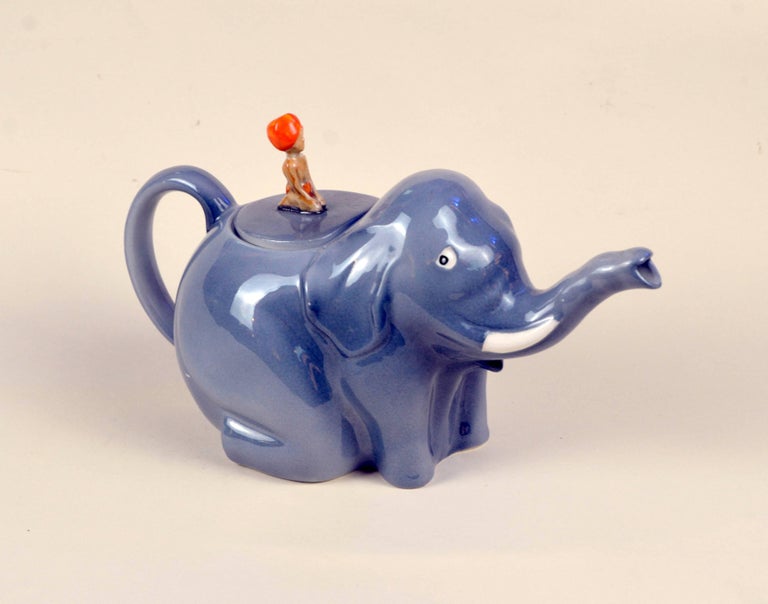 1937s Rare Colclough China Sabu Pattern Elephant Boy Teapot Made in