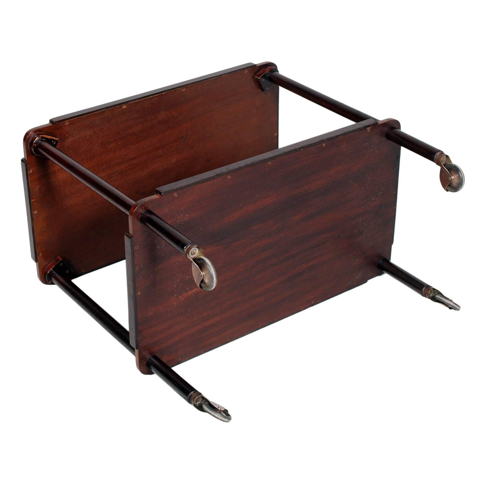 1938 Art Deco Bar Cart Paolo Buffa Attributed, Ebonized and Burl Walnut Restored 1