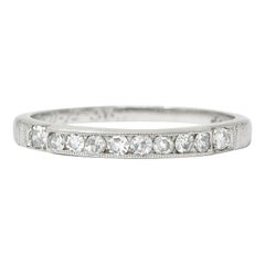 Vintage 1938 Art Deco Diamond Platinum Anniversary Band Ring